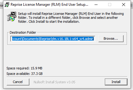 Specify installation location